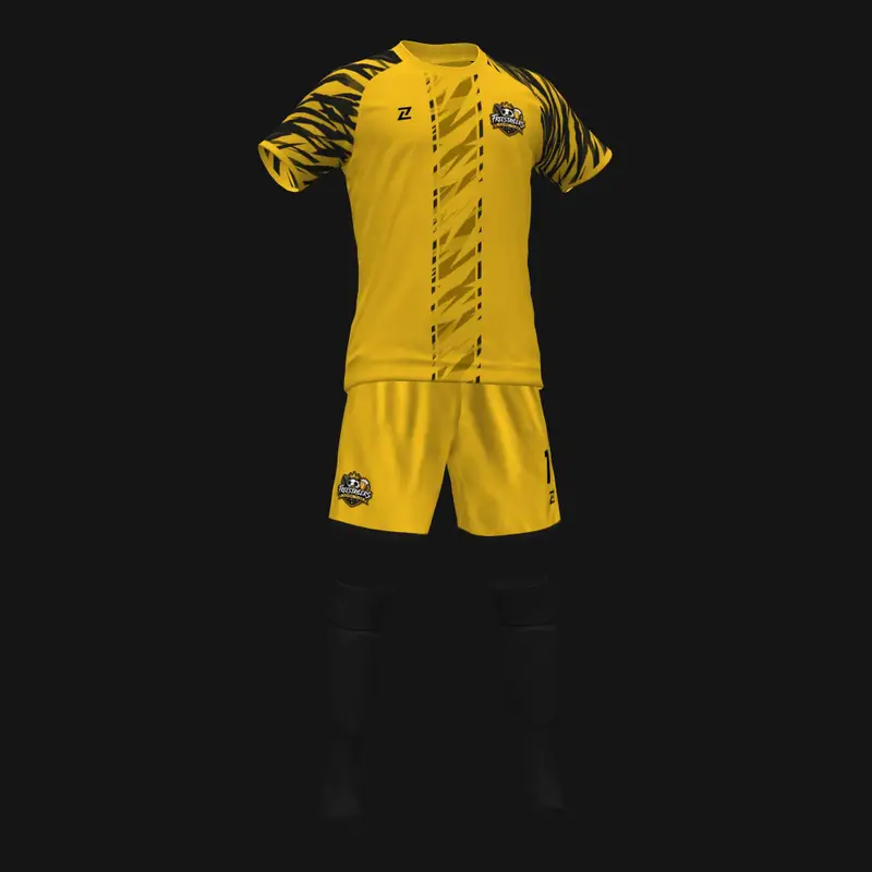 Primera equipación de portero del Freestaylers FC en amarillo y negro